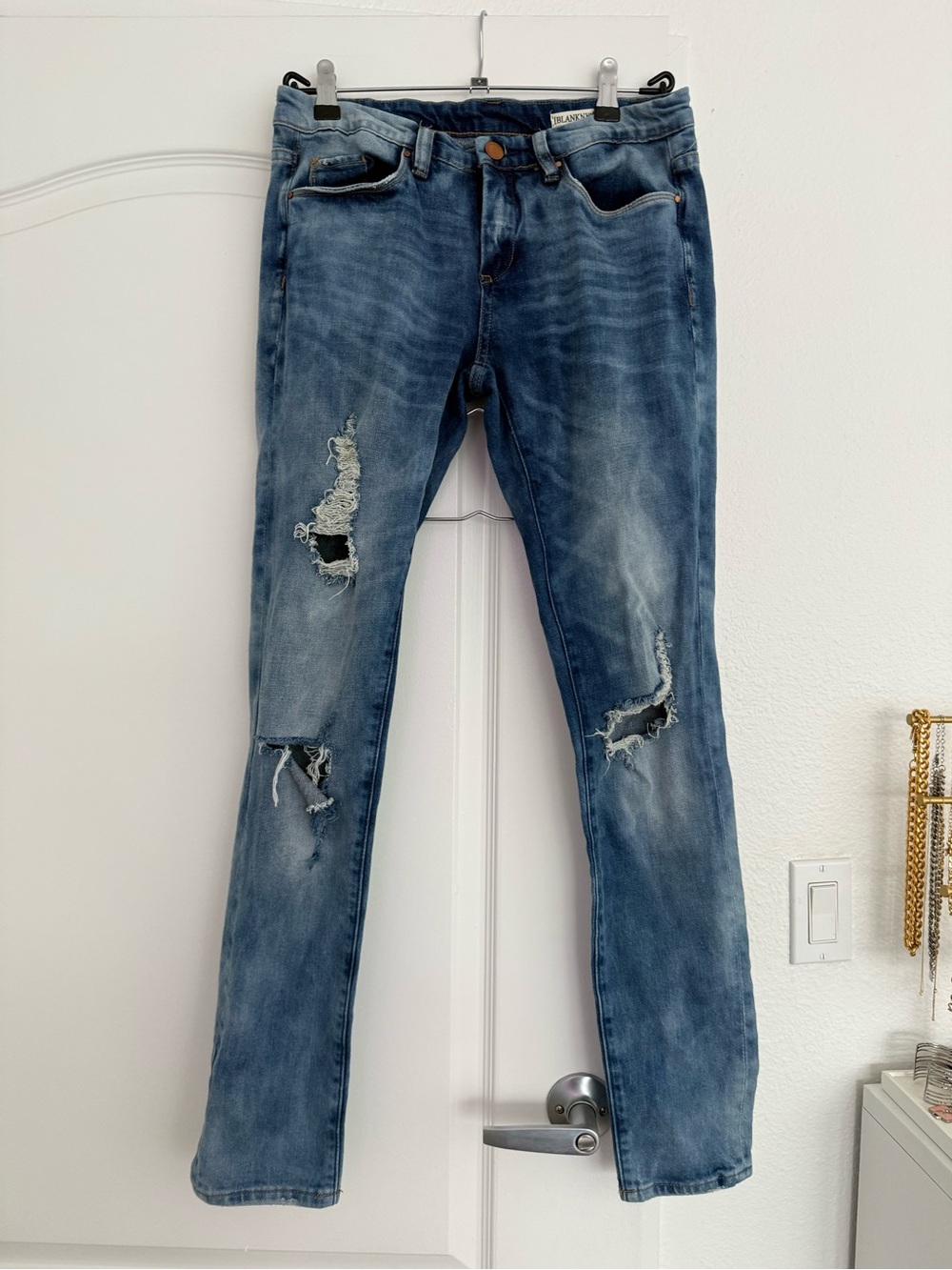 Blank NYC Light Blue Ripped Destroyed Denim Jeans